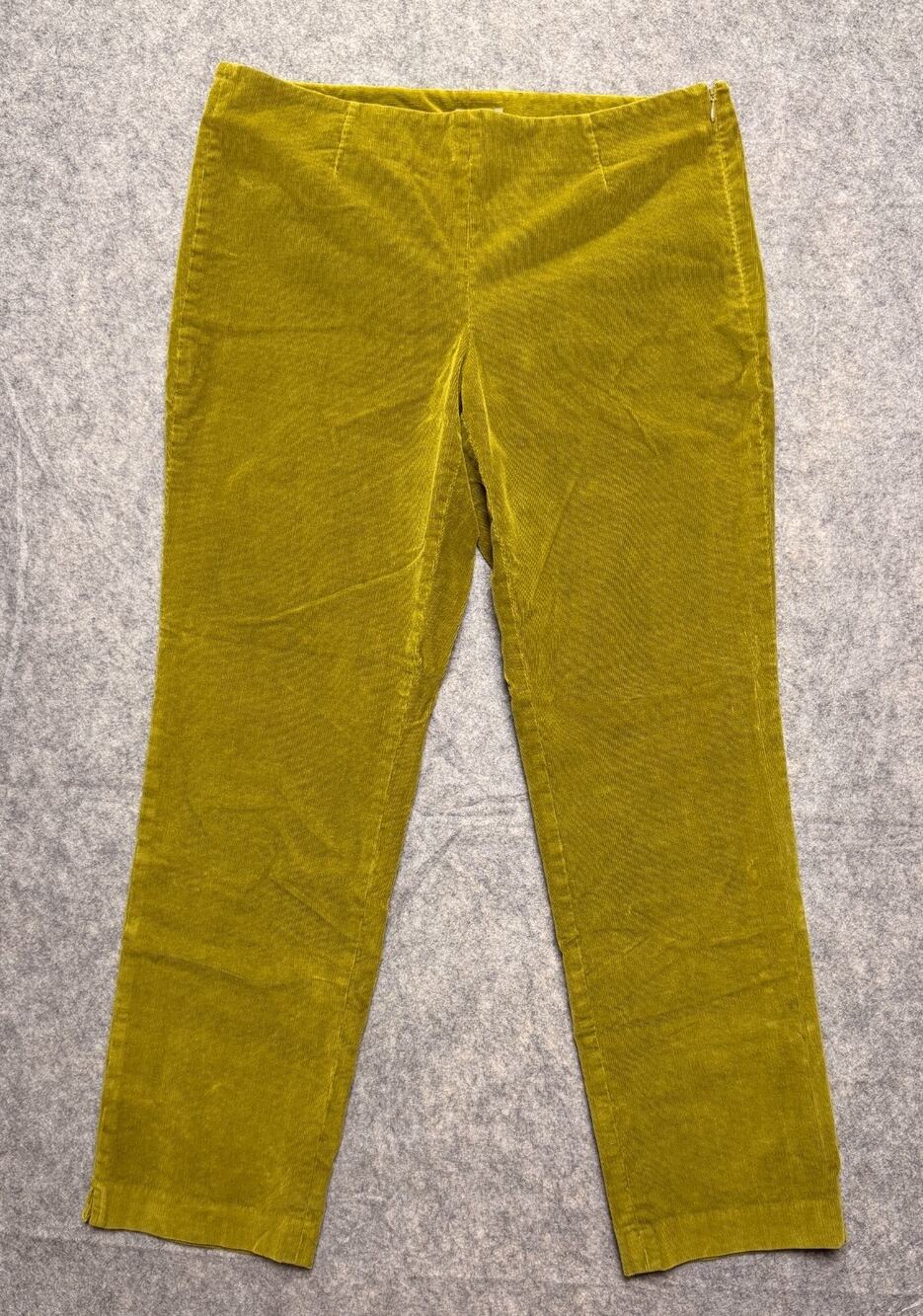 J.Jill Womens 10 Olive Green Corduroy Slim Ankle Pants Side Zip